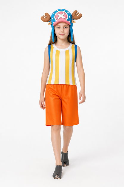 Chopper Cosplay Costume: Top, Shorts, Hat