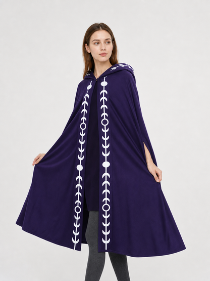 Purple Hooded Cape in Medieval Style