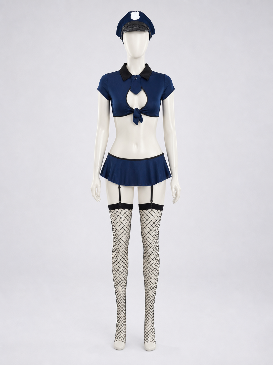 Police-Style Costume: Top, Skirt, and Cap