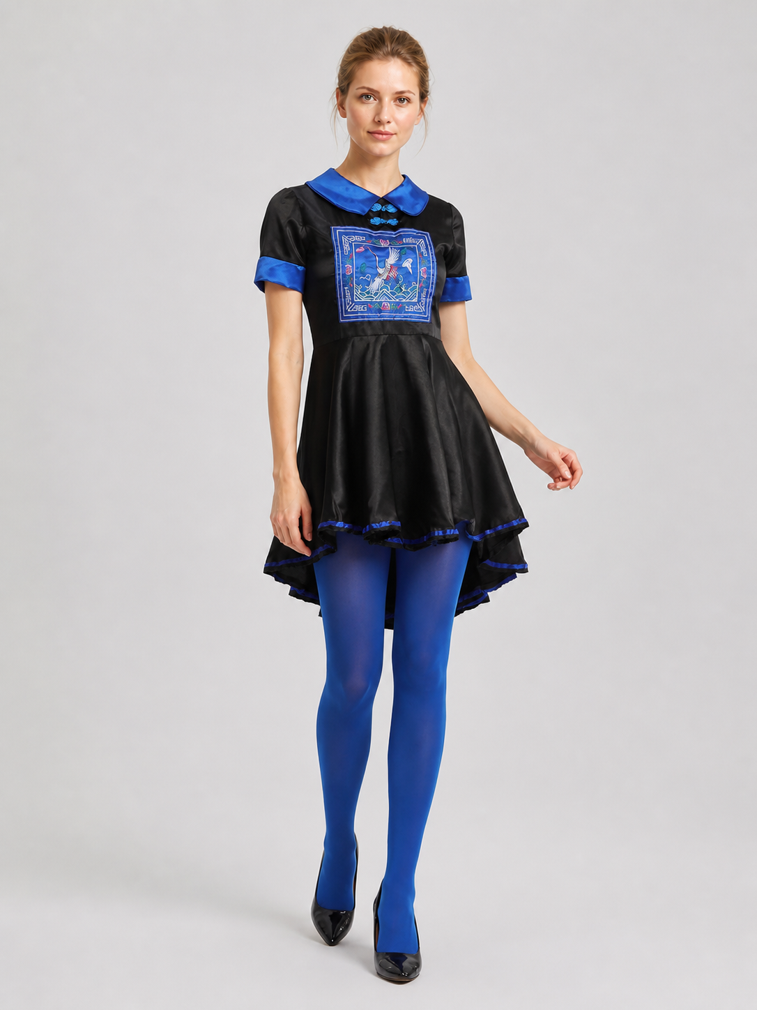 Zombie Costume Dress, Blue and Black, Fitted, Full Skirt Costume Dresses detail