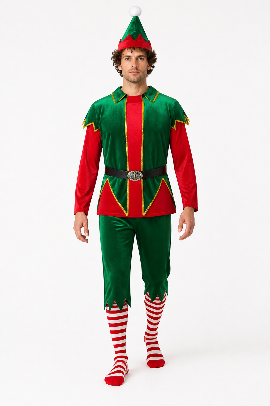 Christmas Elf Costume with Hat and Belt