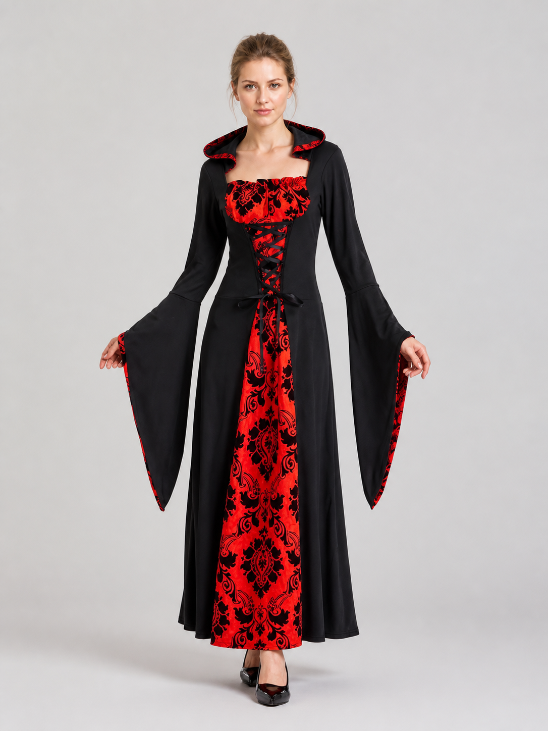 Long Hooded Witch Dress for Halloween Costume Dresses detail 2