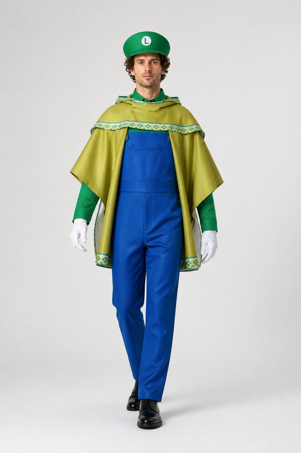Luigi Cosplay Costume with Cape and Hat Costume Capes detail 2