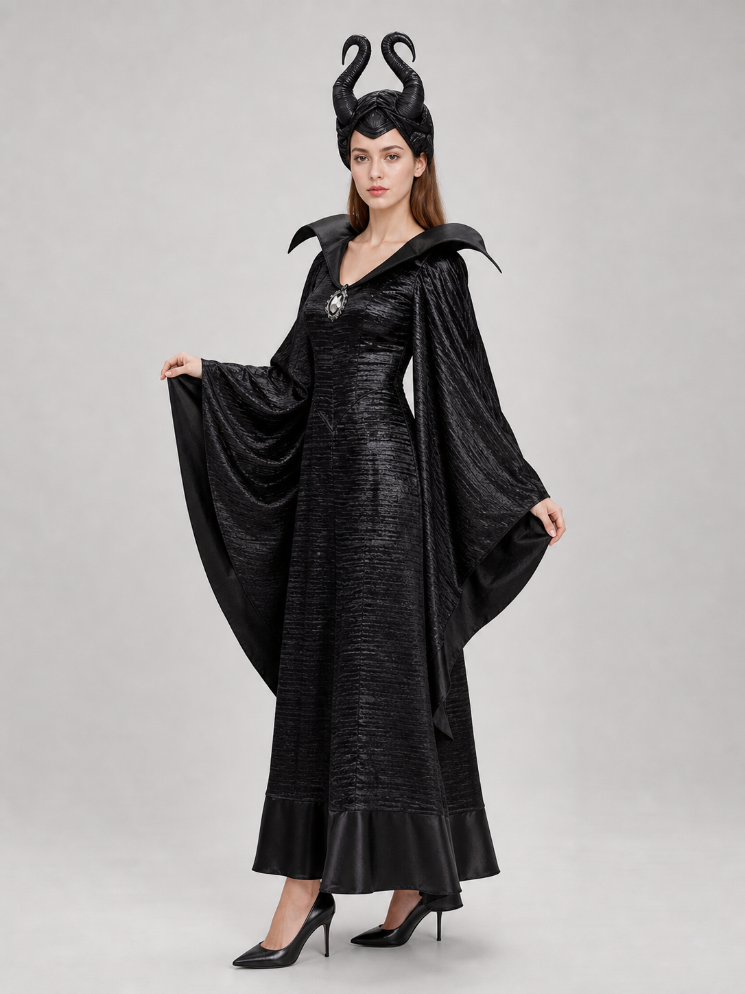 Witch Costume with Skirt and Wide Sleeves