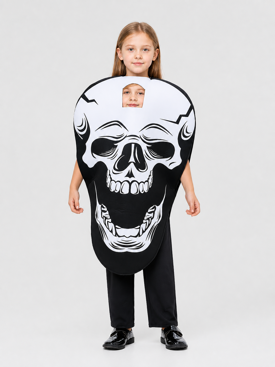 Children's Skeleton Costume for Cosplay, Black-and-White Cape Costume Capes detail 2