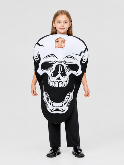 Children's Skeleton Costume for Cosplay, Black-and-White Cape Costume Capes detail 2