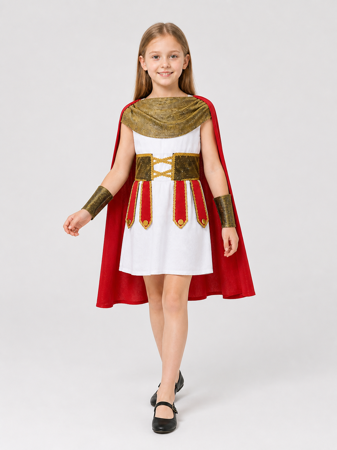 Ancient Roman Warrior Costume with Red Cape for Cosplay Costume Capes detail 2