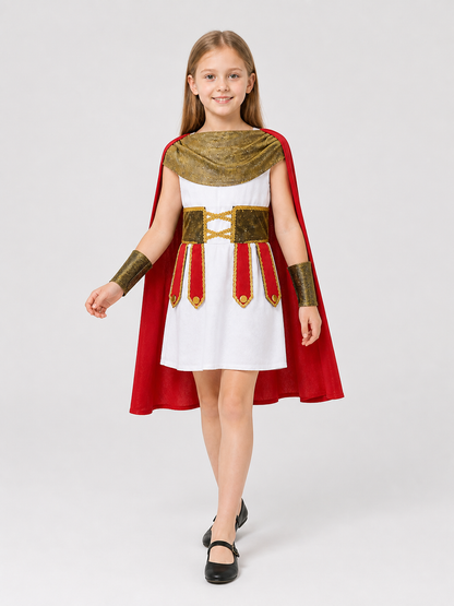 Ancient Roman Warrior Costume with Red Cape for Cosplay Costume Capes detail 2