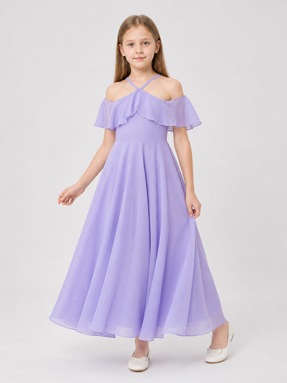 Lavender Chiffon Princess-Style Girls' Dress Costume Dresses detail 2