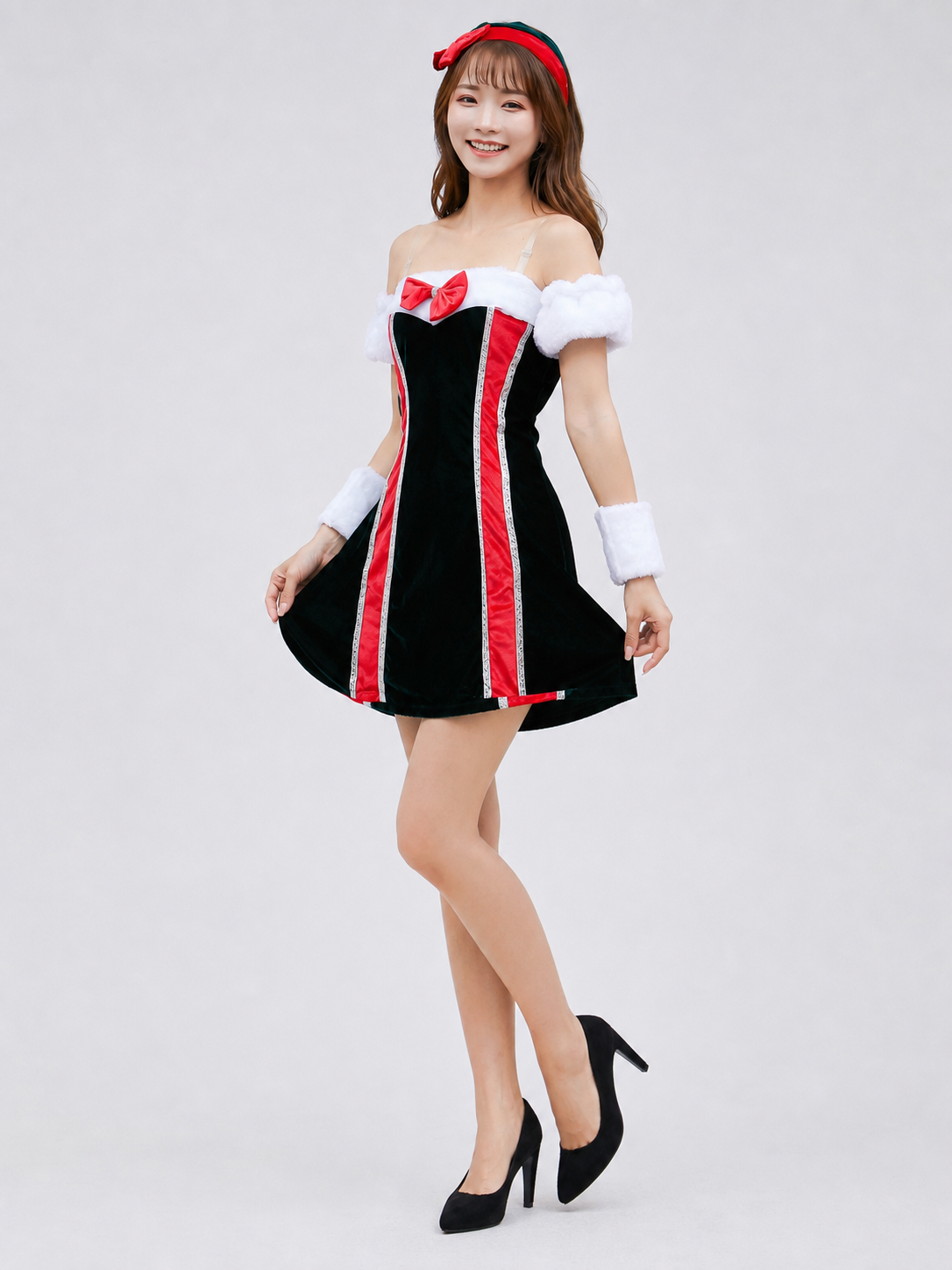 New Year's Stage Costume with Bow and Trim Costume Accessories detail 2
