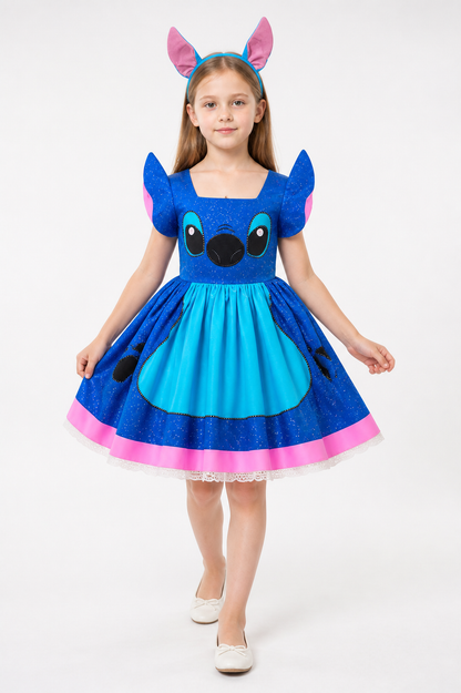 Stitch Halloween Carnival Dress with Headband Costume Dresses detail 2