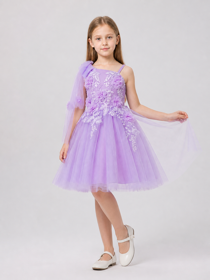 Girls' Tulle Tutu Dress with Embroidery and Flowers Costume Dresses detail 2