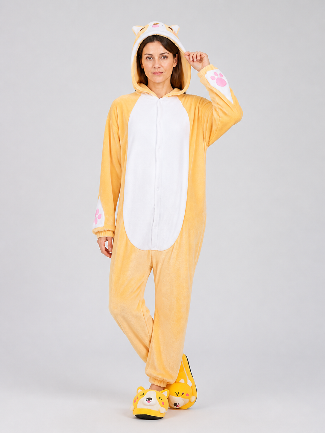 Flannel Hooded Animal Onesie Pajama product detail 2
