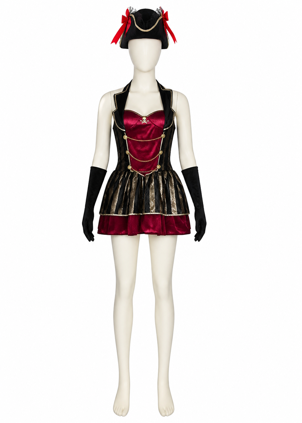 Pirate Costume with Skull and Gold Chains Costumes detail