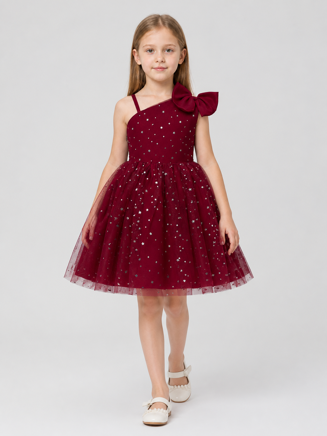 Princess Dress with a Tulle Skirt, Sequins, and Bow Costume Dresses detail 2