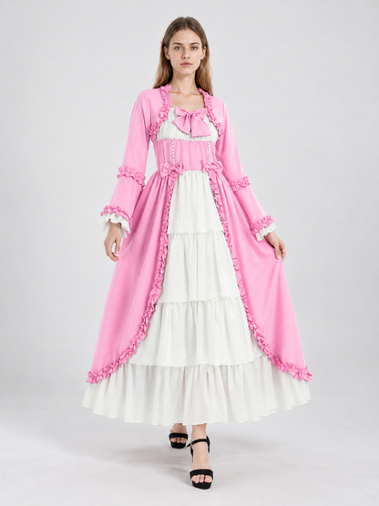 Long Dress with Bows, Ruffles, and a White Tiered Skirt Costume Dresses detail 2