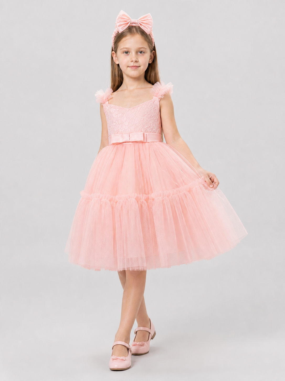 Children's Princess Dress with Full Skirt and Headband Costume Dresses detail 2