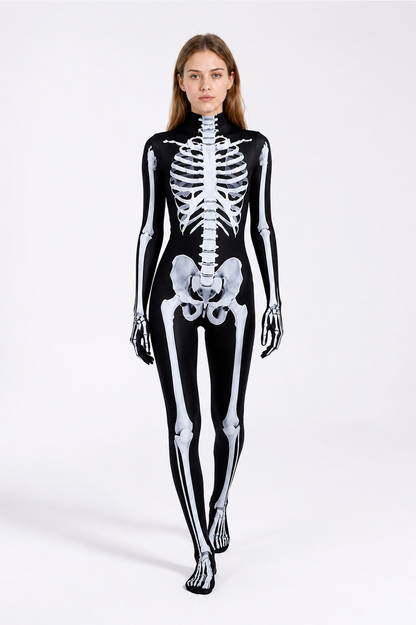 Black Skeleton Jumpsuit with White Print product detail