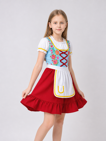Folk-style costume dress with apron