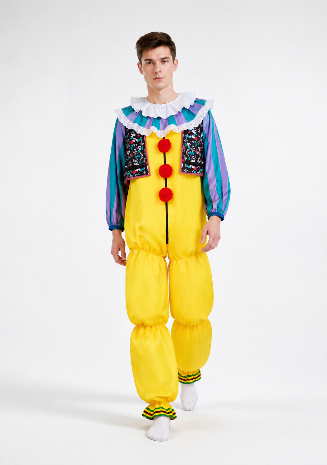 IT Clown Costume with Vest, Ruffled Collar, and Puffy Pants Costumes detail