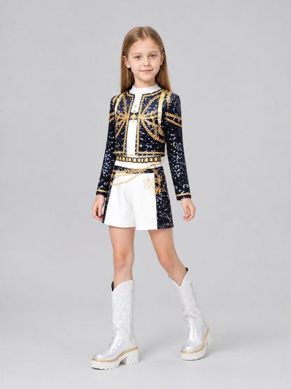 Stage Performance Costume, Top and Shorts, Sequins Costumes detail 2