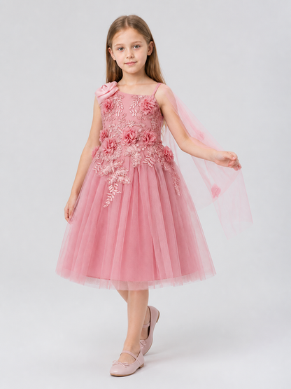 Tulle Dress with Floral Decorations Costume Dresses detail 2
