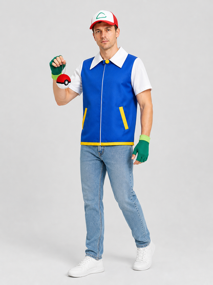 Ash from Pokémon Cosplay Costume with Cap and Accessories product detail 2