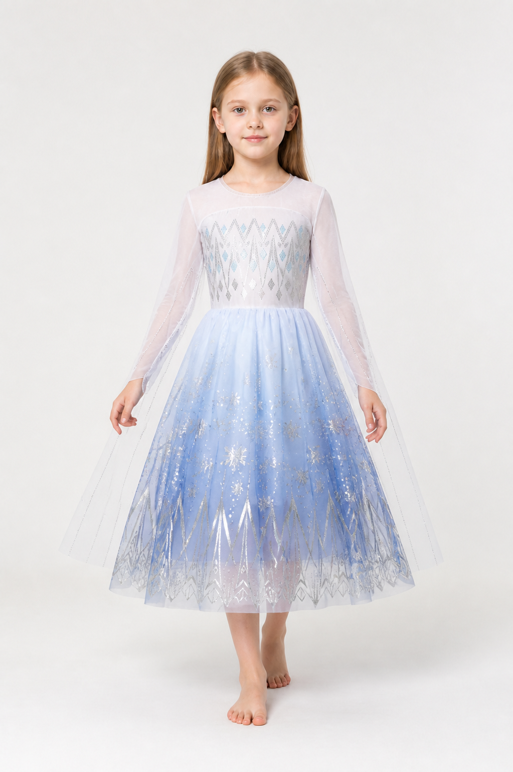 Girls' Party Dress with Sequins and Snowflakes Costume Dresses detail 2