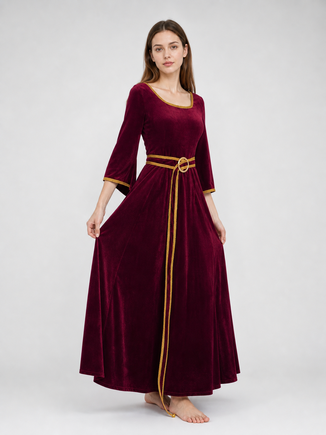 Burgundy Mother Gothel Cosplay Dress