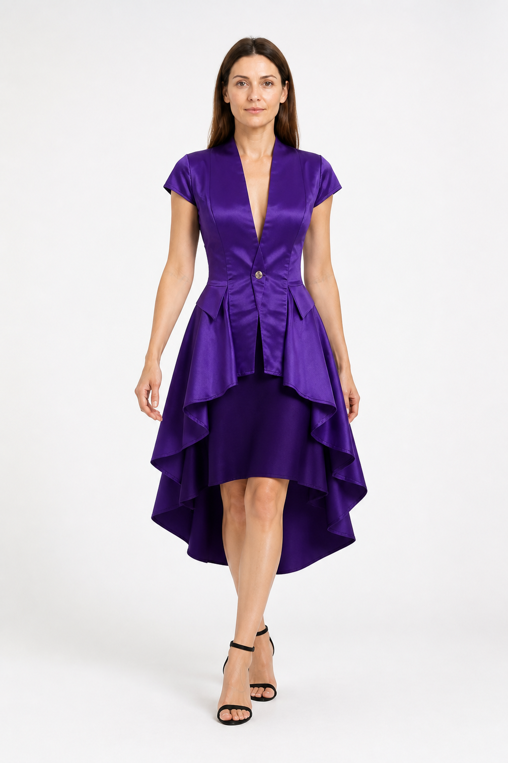 Purple Gothic-Style Tailcoat with an Asymmetrical Tail product detail 2