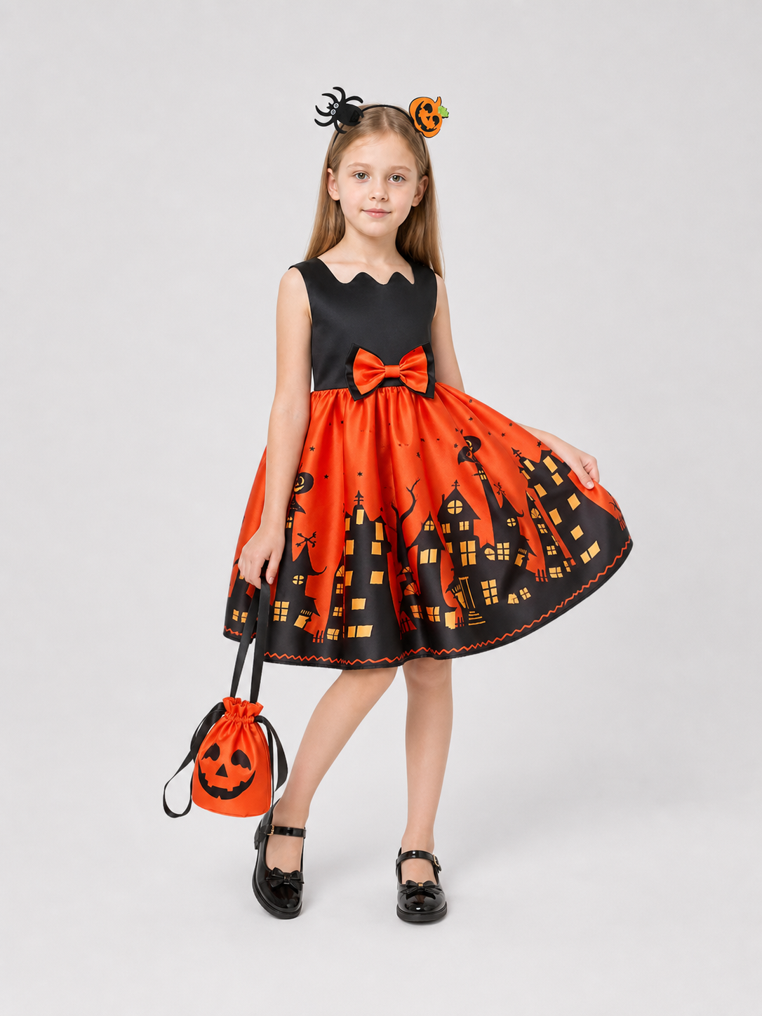 Children’s Halloween Dress, A-Line, with Bag and Headband product detail 2