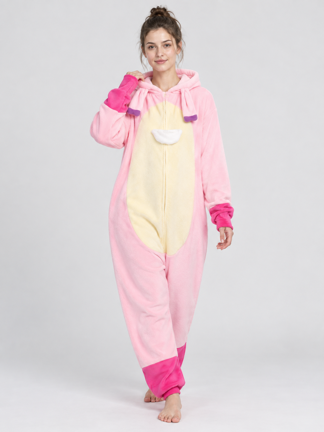 Cartoon-Style Hooded Pajama Jumpsuit