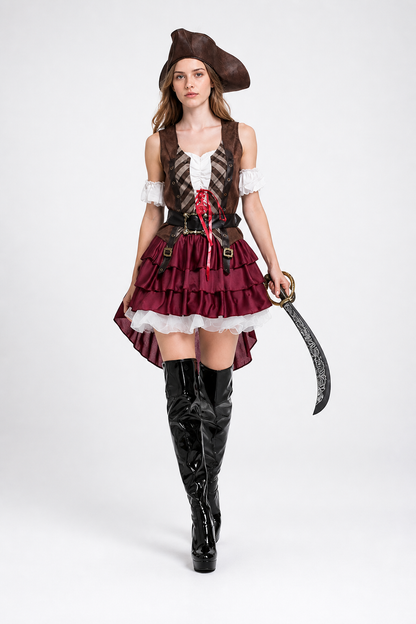 Pirate costume with dress and ruffles for parties Costume Dresses detail 2