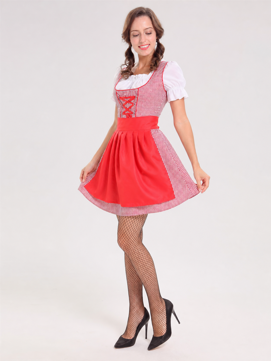 Red and White Carnival Cosplay Dress Costume Dresses detail 2