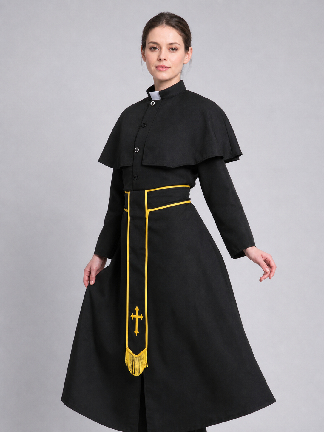 Carnival religious robe with a cross for a masquerade