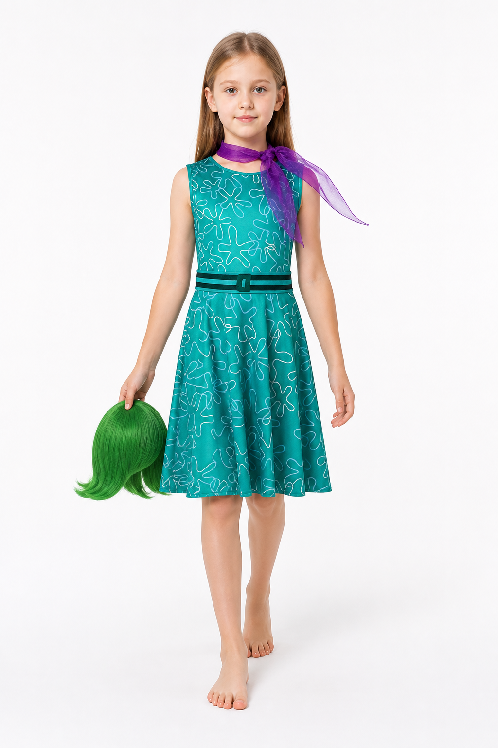 Inside Out 2 Cosplay Dress with Belt Costume Dresses detail 2