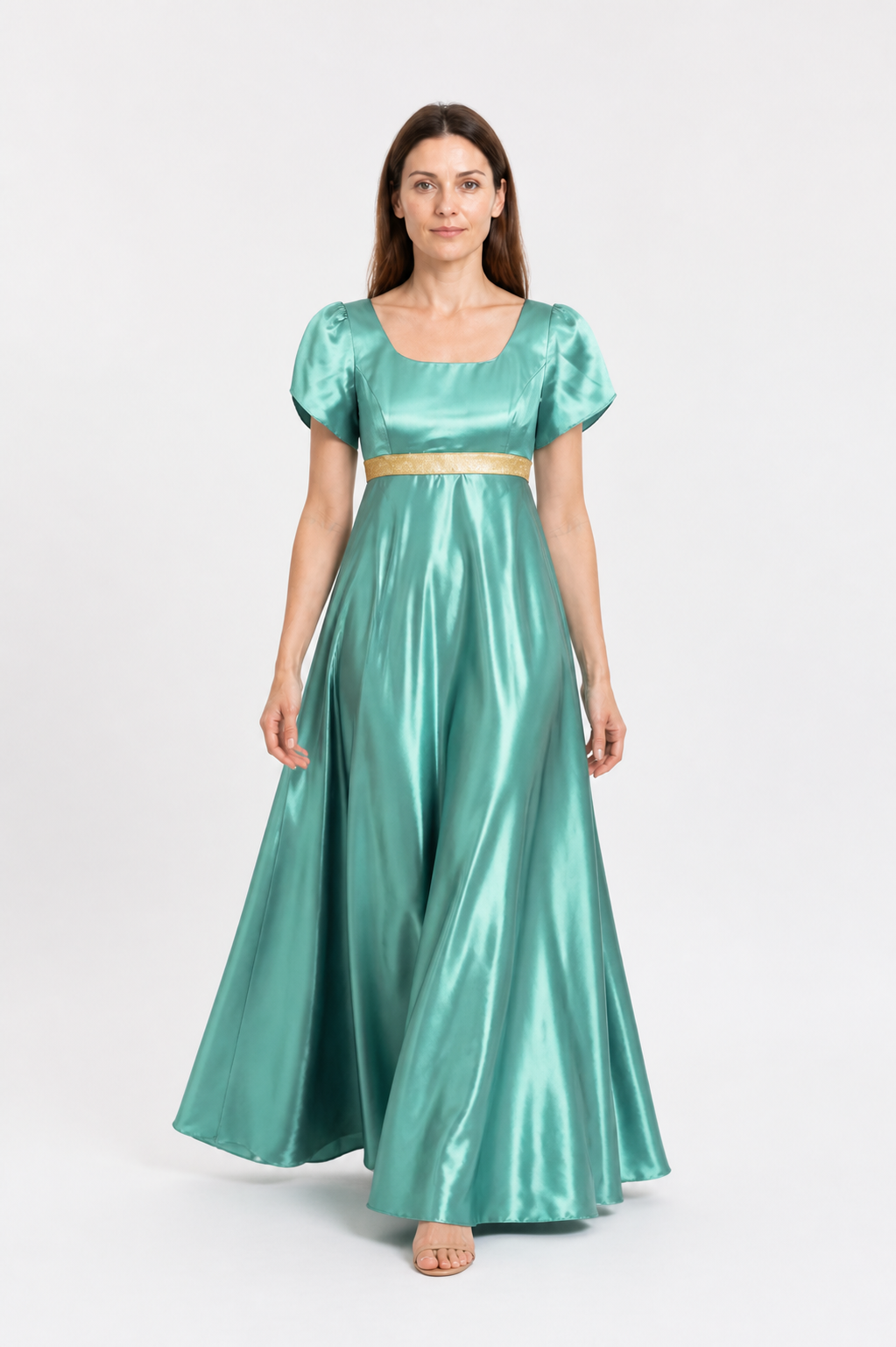 Mint Empire Waist Dress with Square Neckline Costume Dresses detail 2