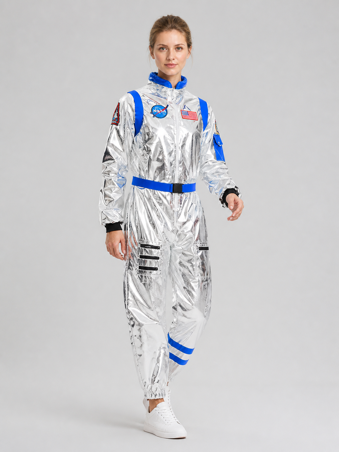 Cosplay astronaut jumpsuit, blue, with a belt Costumes detail 2