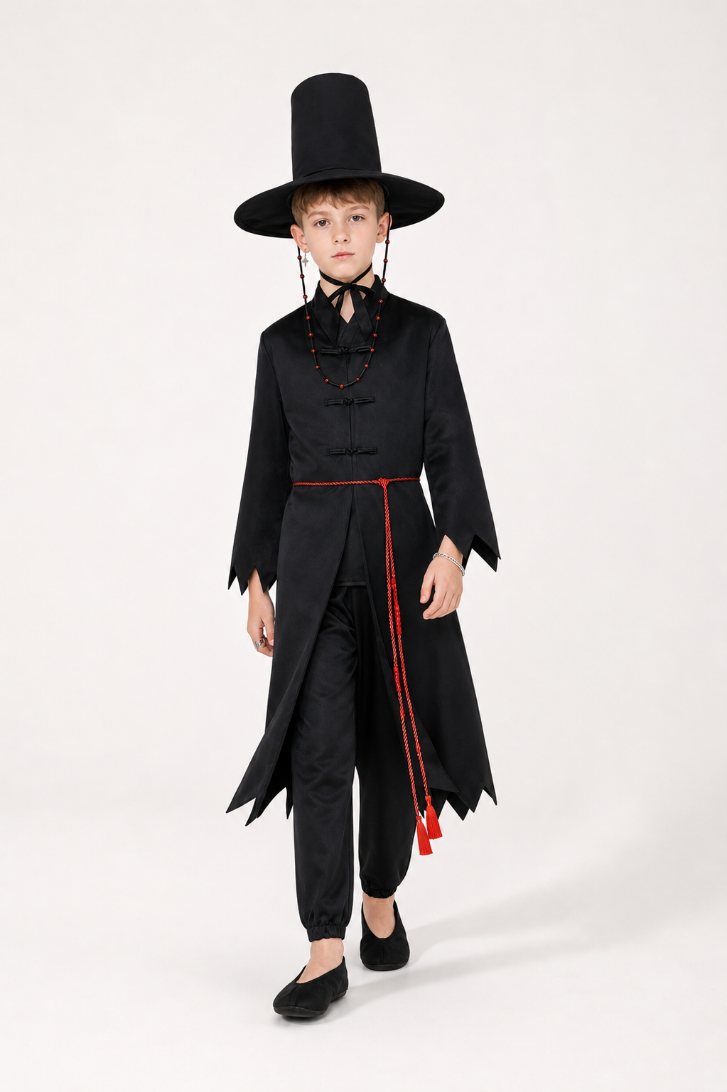 Cosplay Costume with Pointed Hat for Stage Performances on-model alternate view