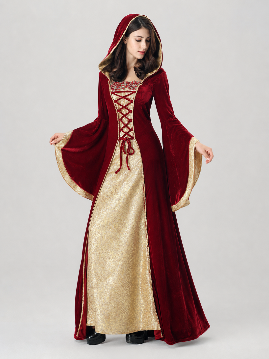Hooded Carnival Dress for Cosplay