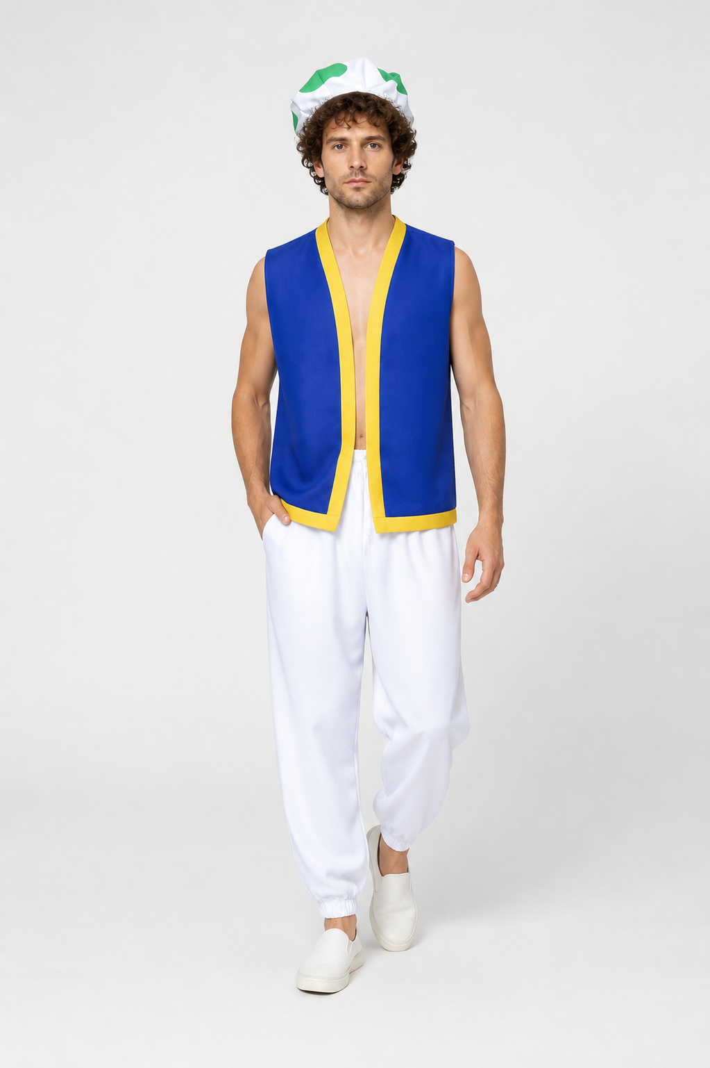 Character Costume with Sleeveless Top, Pants, and Hat Costume Headwear detail 2