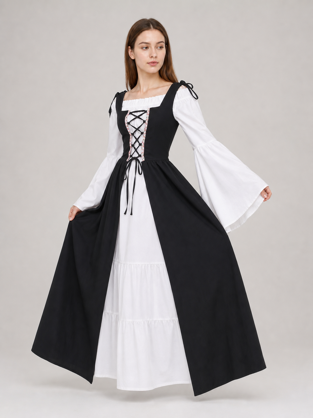Gothic Medieval Dress with a Corset Bodice