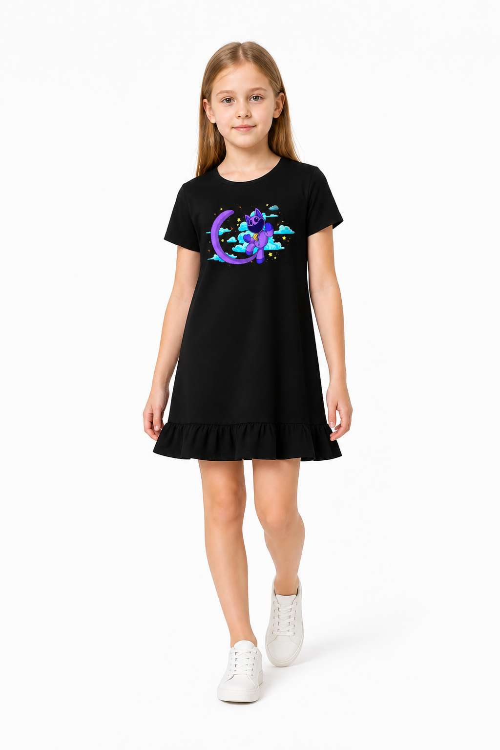 Black Poppy Playtime Cosplay Dress with Animal Prints Costume Dresses detail 2