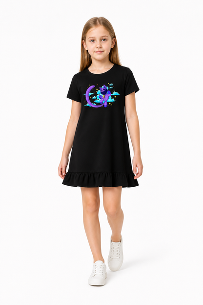 Black Poppy Playtime Cosplay Dress with Animal Prints Costume Dresses detail 2