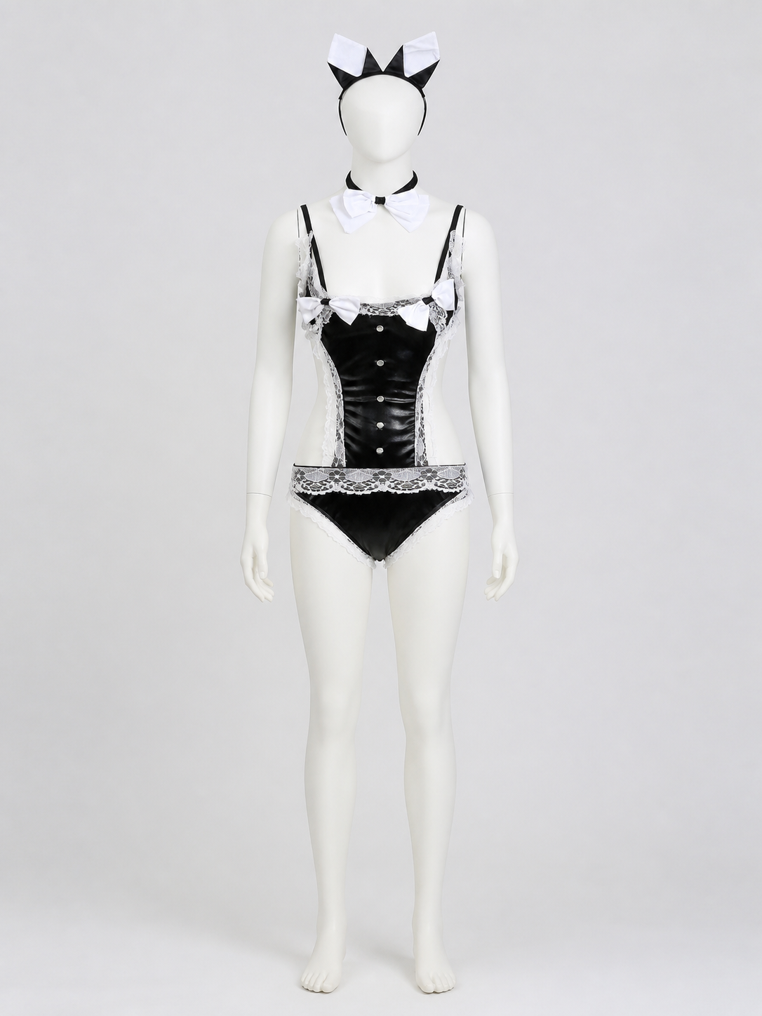 Lace Bunny Costume with Bodysuit and Ears for Cosplay Costumes detail