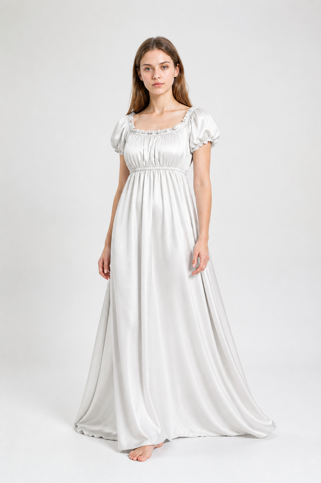Long White Ball Gown for Cosplay Costume Dresses detail 2