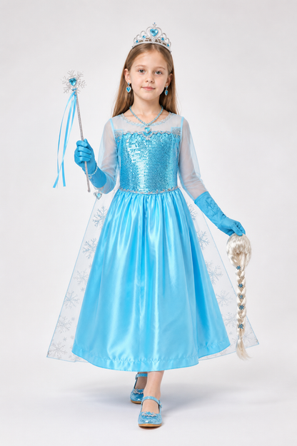 Elsa Costume with Dress, Crown, and Accessories Costume Dresses detail 2