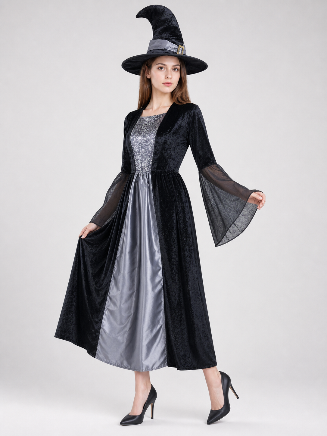 Witch Costume: Long Dress and Hat for Cosplay