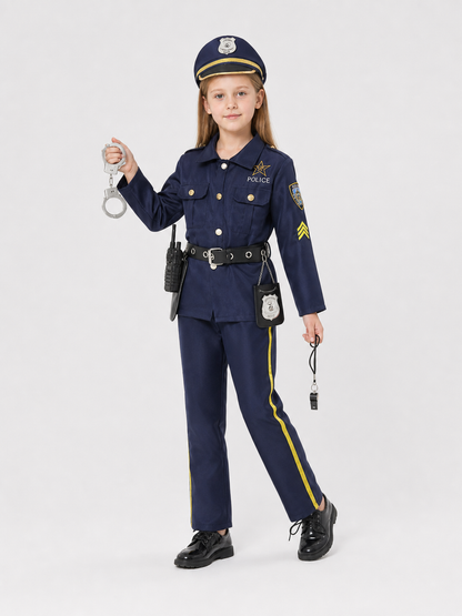 Police Cosplay Costume Set with Cap and Accessories Costume Headwear detail 2