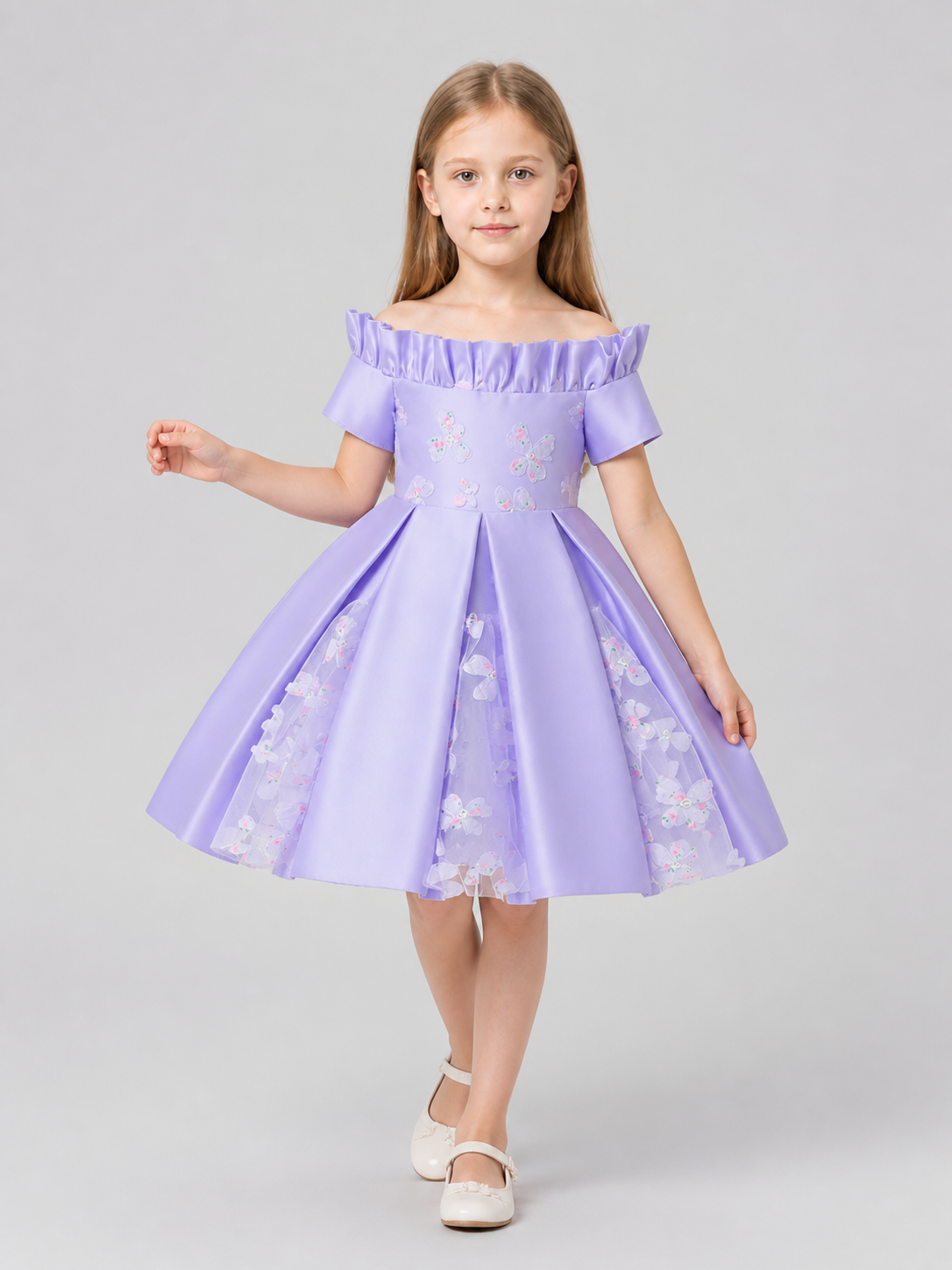 Lavender Princess Dress for Girls with Tulle Costume Dresses detail 2